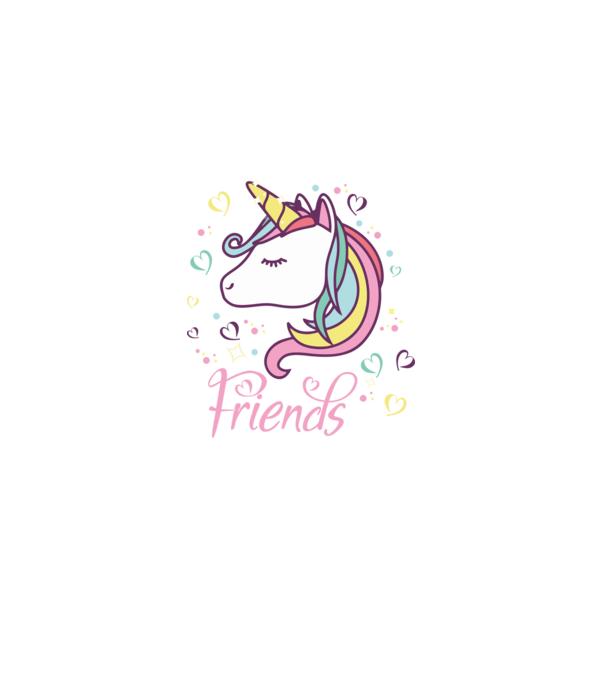 Unicorn Friend model negru pe tricou
