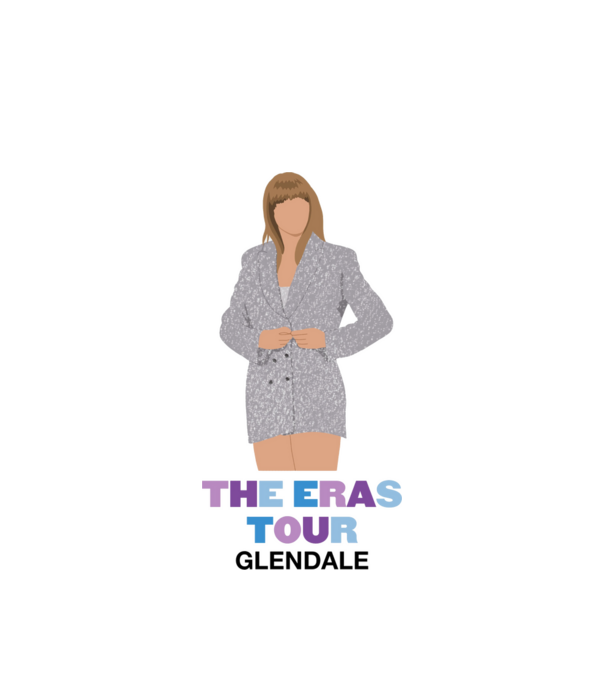 Taylor Swift The Eras Tour Glendale 2 model alb pe tricou