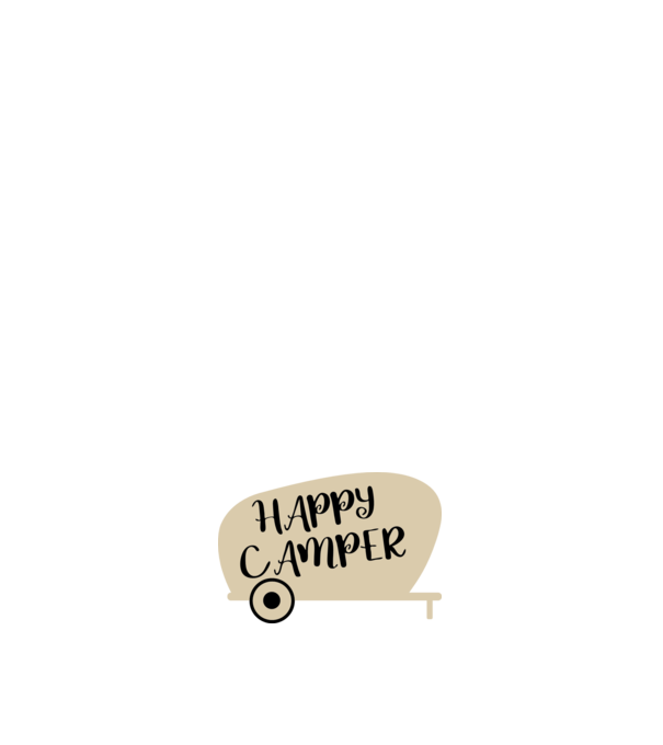 Happy camper text model negru pe tricou