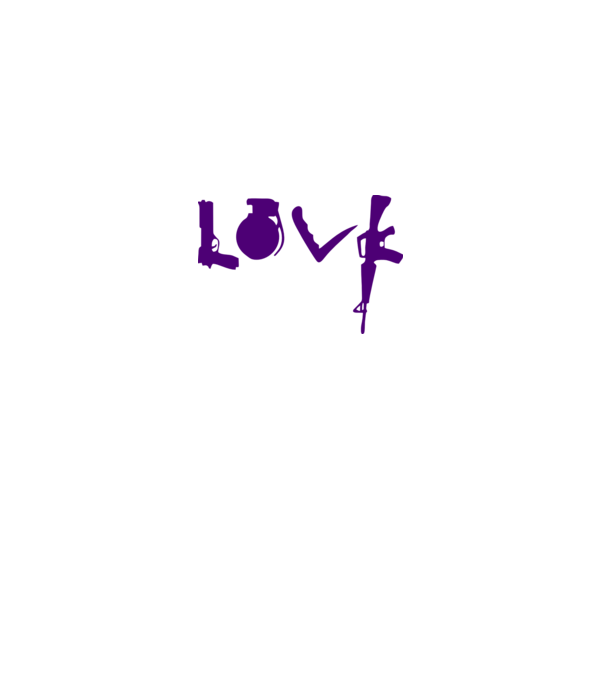Lovegun model alb pe tricou
