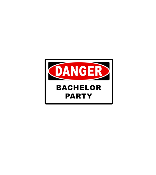 Bachelor DANGER model alb pe tricou