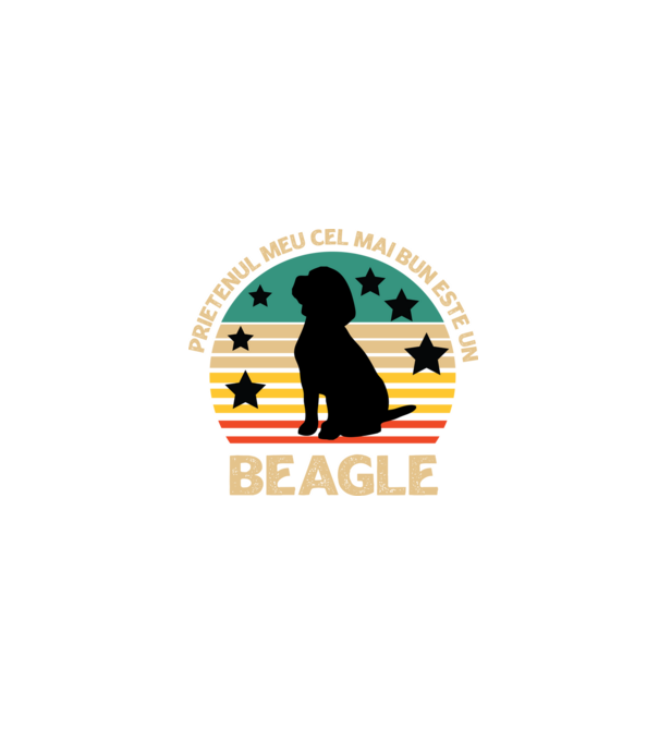 Prietenul meu cel mai bun este un beagle model negru pe tricou