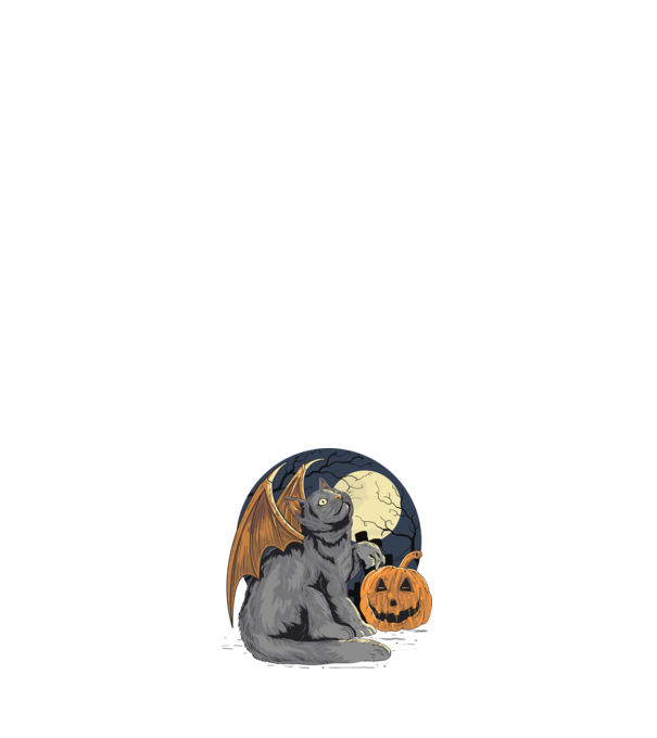 Halloween cica model albastru închis pe tricou