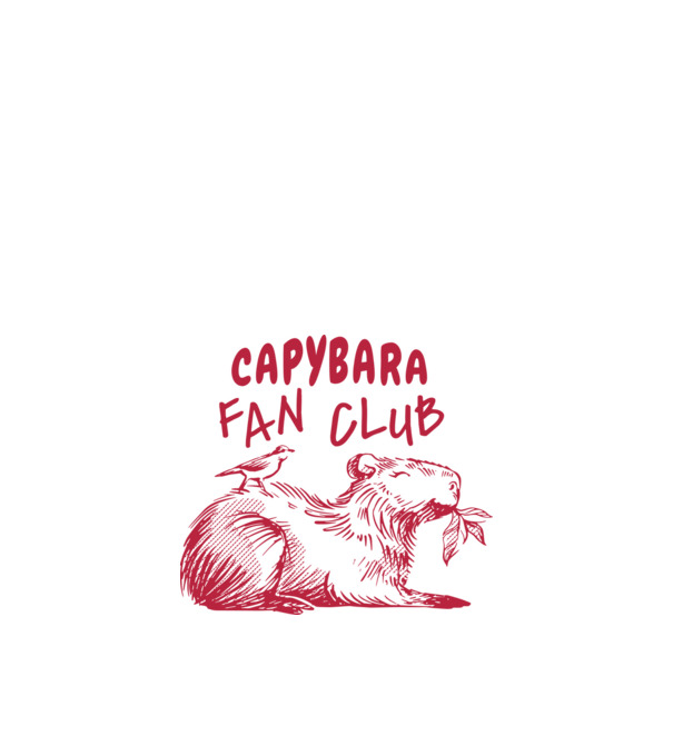 Capybara fan club model alb pe tricou