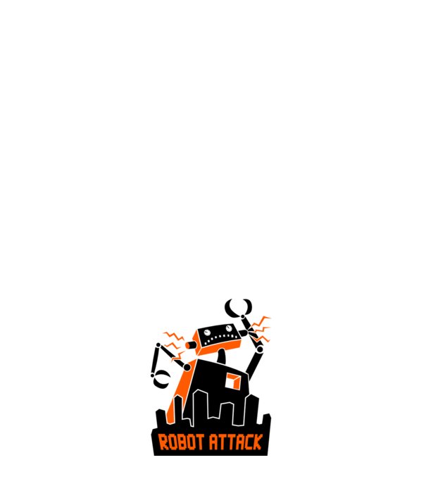Robot Attack model roz deschis pe tricou