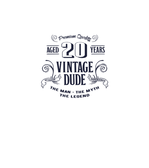 Vintage Dude - 20 model alb pe tricou