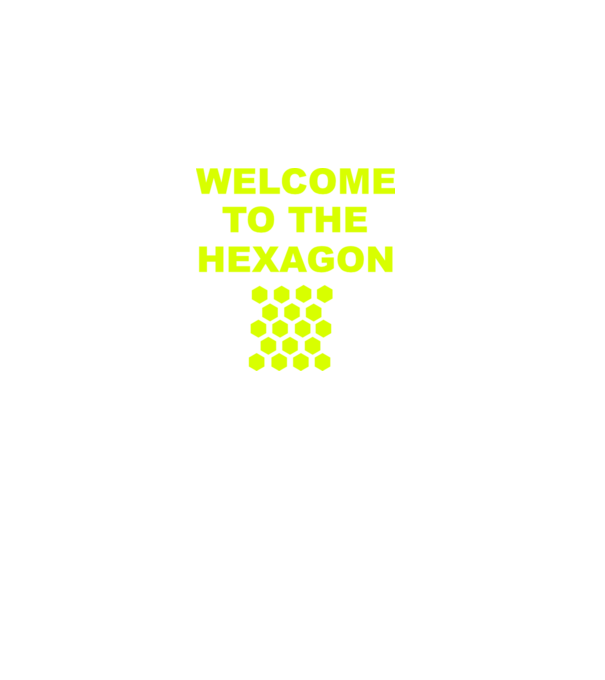 Welcome to the hexagon model roșu pe tricou