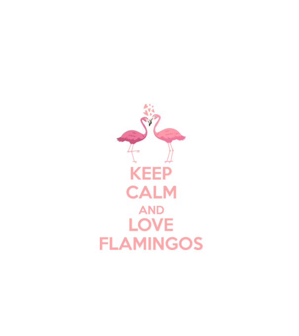 KEEP CALM and love flamingos pink model negru pe tricou