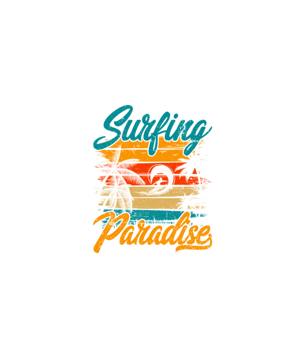 Surfing Paradise model negru pe tricou