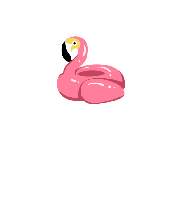 Flamingo colac de înot model alb pe tricou