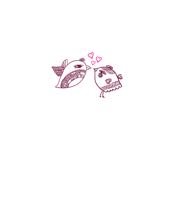 lovebirds model alb pe tricou