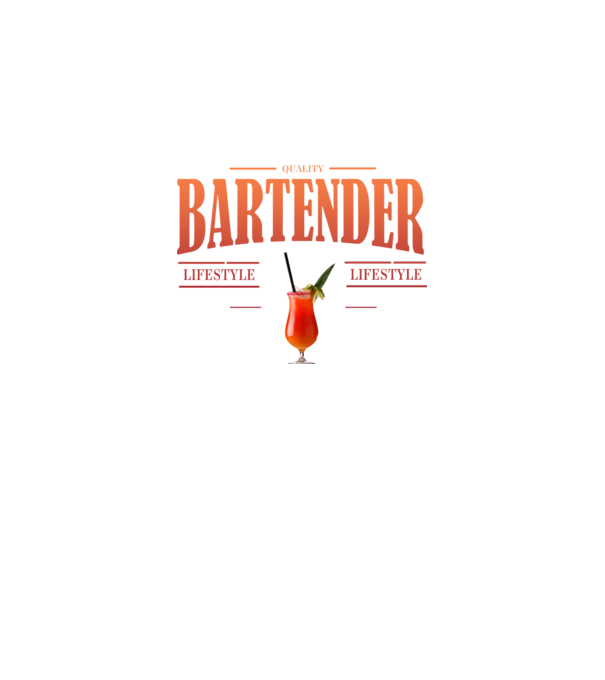 Lifestyle Bartender model alb pe tricou
