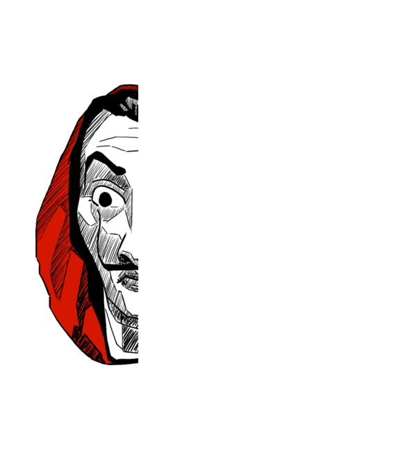 classic logo money heist model negru pe tricou