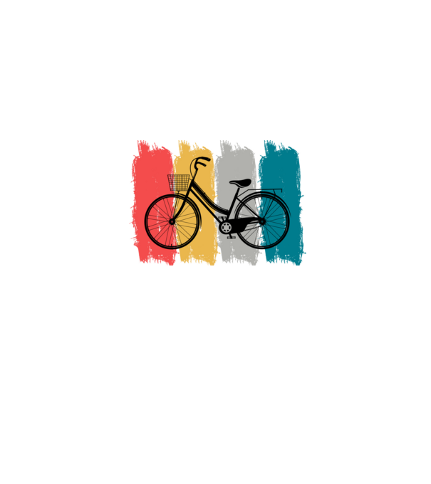 Retro city bike model albastru jeanși pe tricou