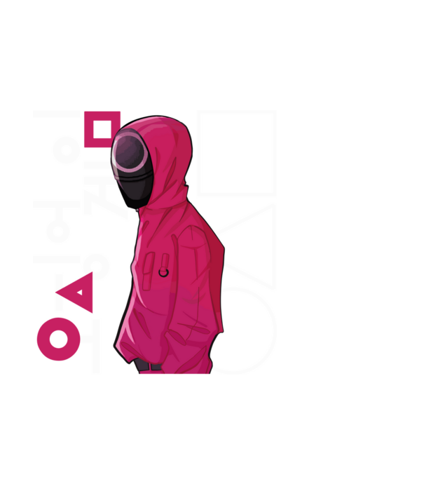 squd game guard model negru pe tricou