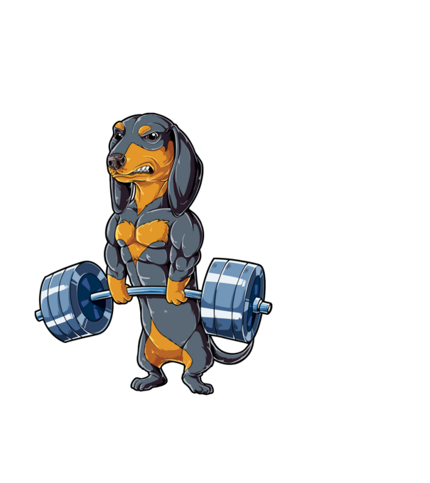 Gym teckel model alb pe tricou