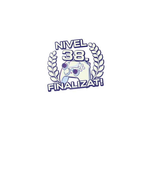Nivel 38 finalizat! model negru pe tricou