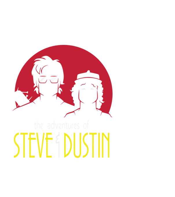 steve and dustin model negru pe tricou