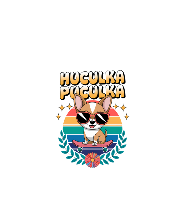Huculka Puculka Câine 2 model alb pe tricou