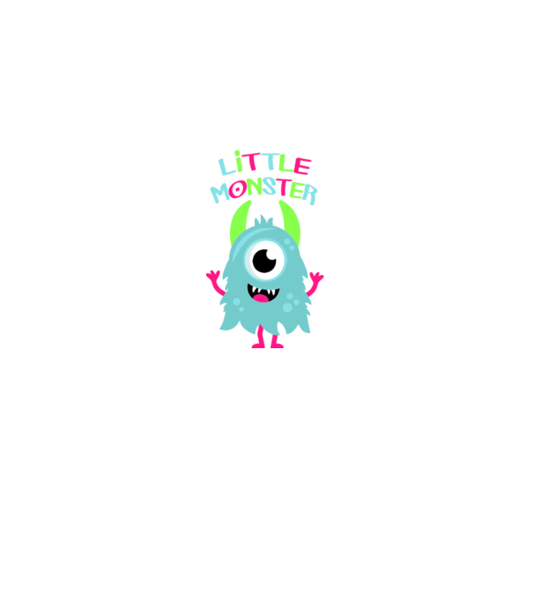 Little monster model alb pe tricou