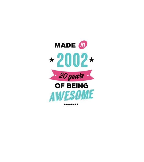 MADE in 2002 model alb pe tricou