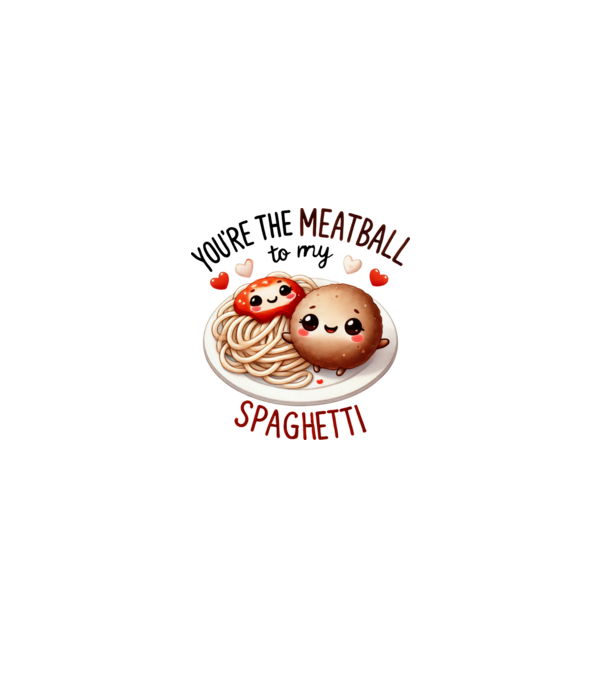 Meatball to my Spaghetti model albastru deschis pe tricou