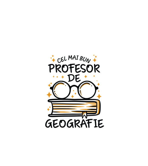 Cel mai profesor geografie model alb pe tricou