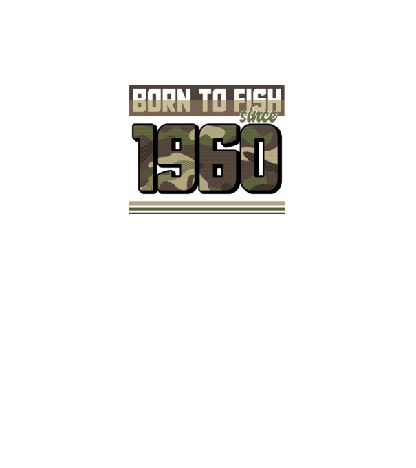 Born to fish since 1960 model negru pe tricou