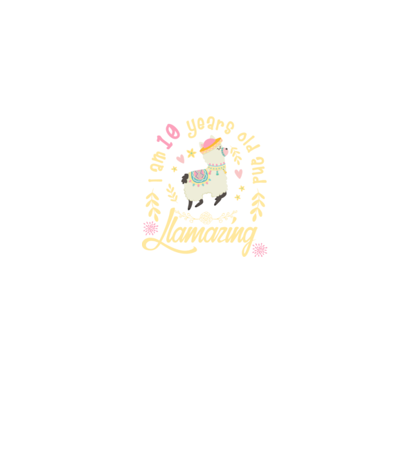 Birthday Llamazing 10 years old model negru pe tricou