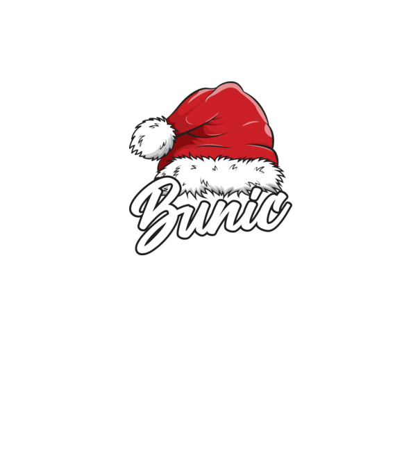 bunic Santa Hat model negru pe tricou