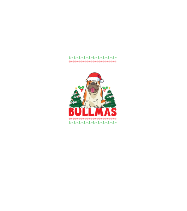 Merry bullmas ugly sweater model negru pe tricou
