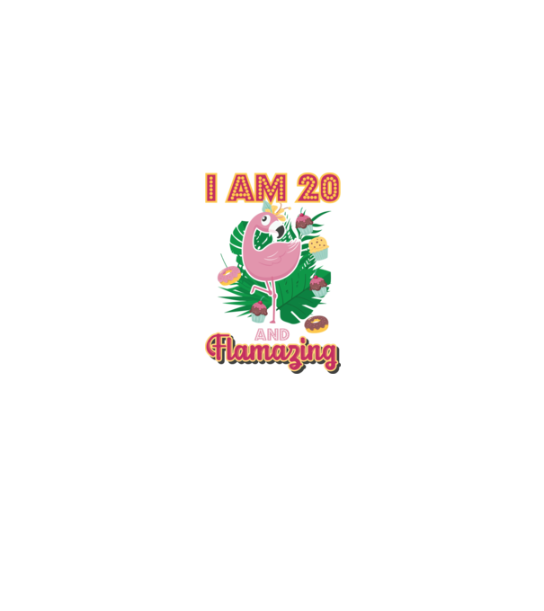 FLAMAZING Birthday 20 Years old model alb pe tricou