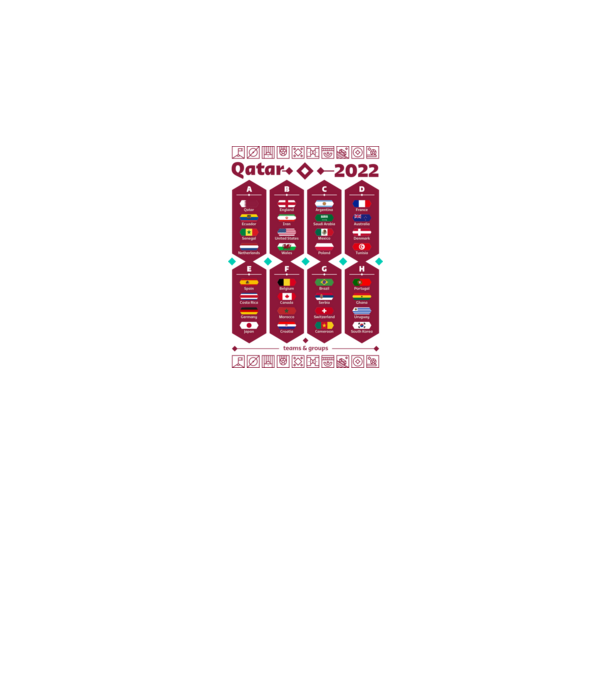 Qatar 2022 teams - groups white model alb pe tricou