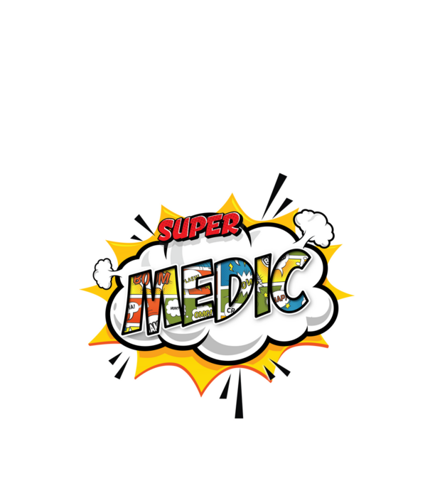 Super Medic model alb pe tricou