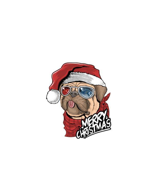 Merry Christmas Mopsz model negru pe tricou