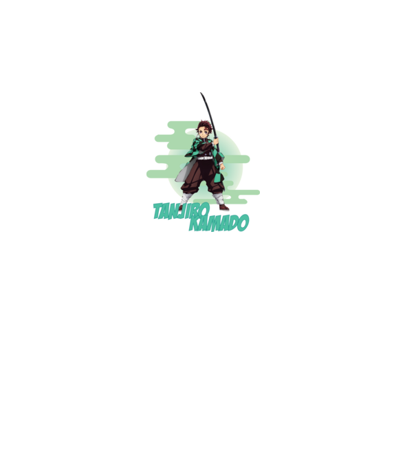 Demon Slayer Tanjiro model alb pe tricou