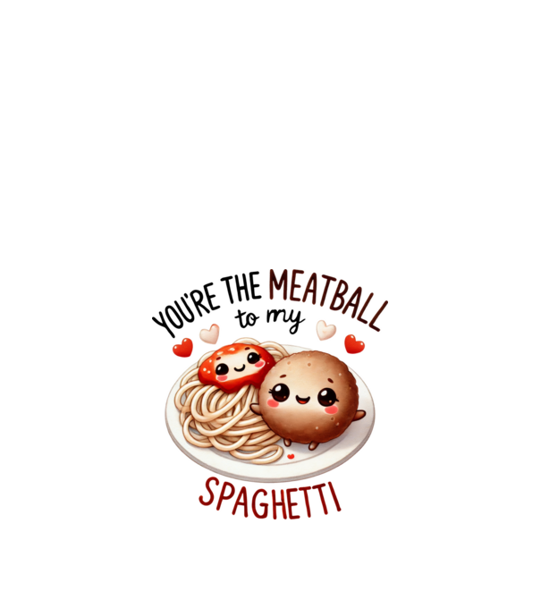 Meatball to my Spaghetti model alb pe tricou