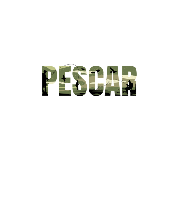 PESCAR model negru pe tricou