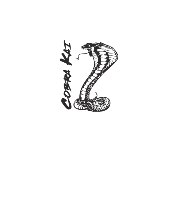 cobra kai black model alb pe tricou