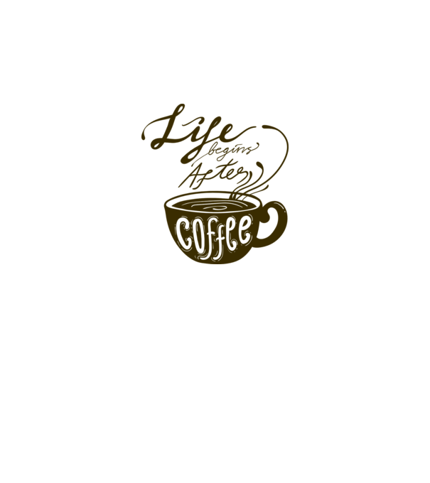 Life begins after coffee model alb pe tricou