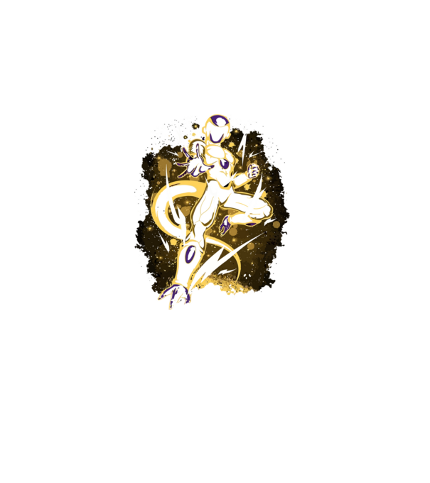 golden freeza dragonball model negru pe tricou