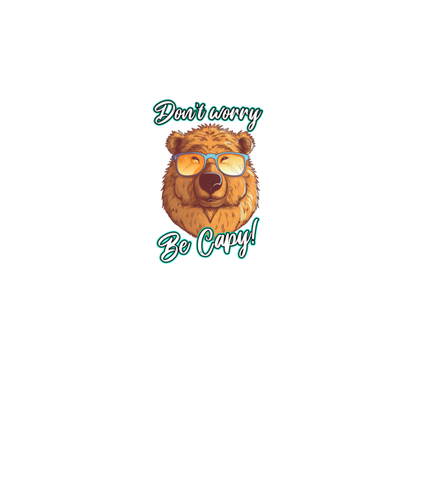 Don't worry be Capy model negru pe tricou