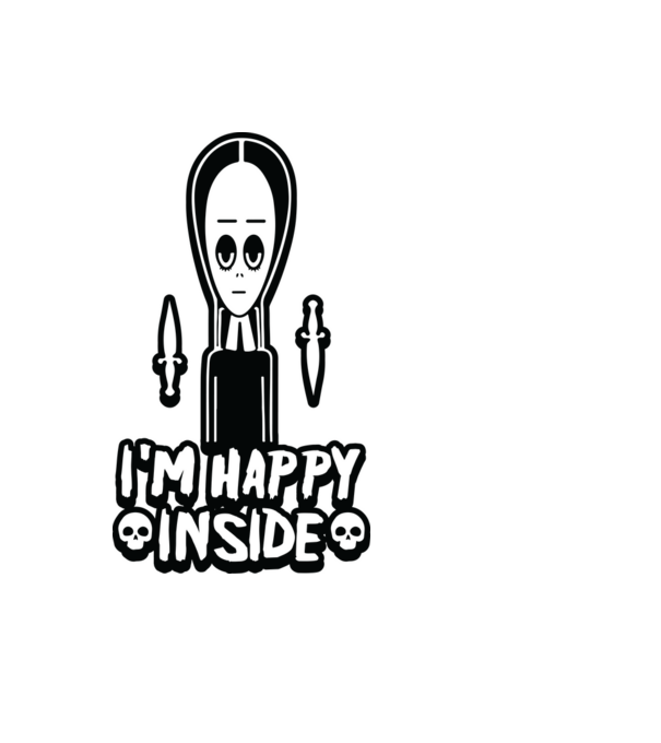 WEDNESDAY Happy inside model albastru deschis pe tricou