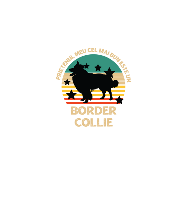Prietenul meu cel mai bun este un border collie model negru pe tricou