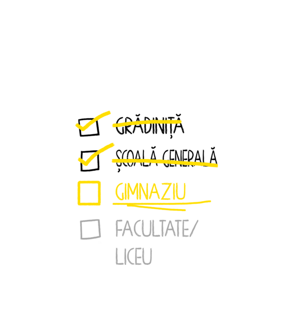 Cheklist educație - Școala primară alb model alb pe tricou