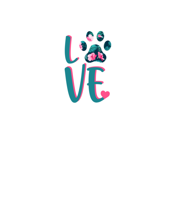 LOVE CÂINI model alb pe tricou