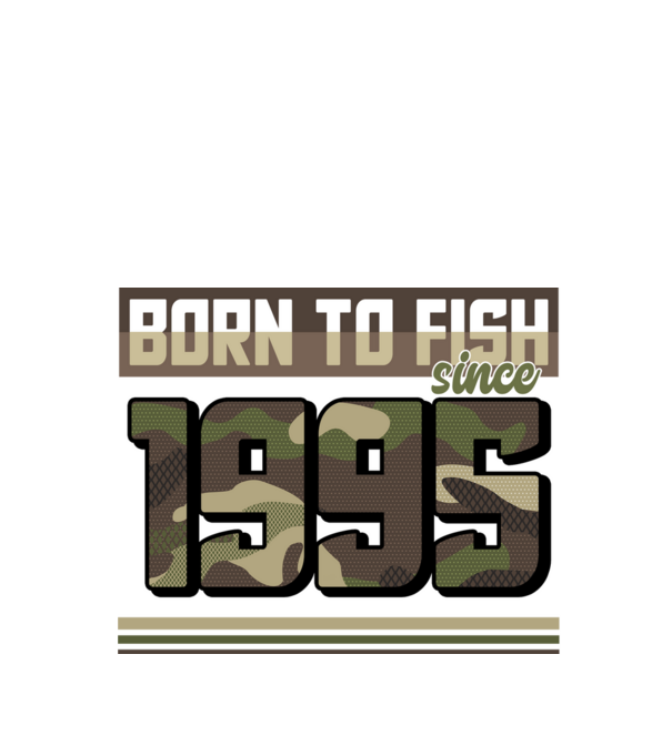 Born to fish since 1995 model negru pe tricou