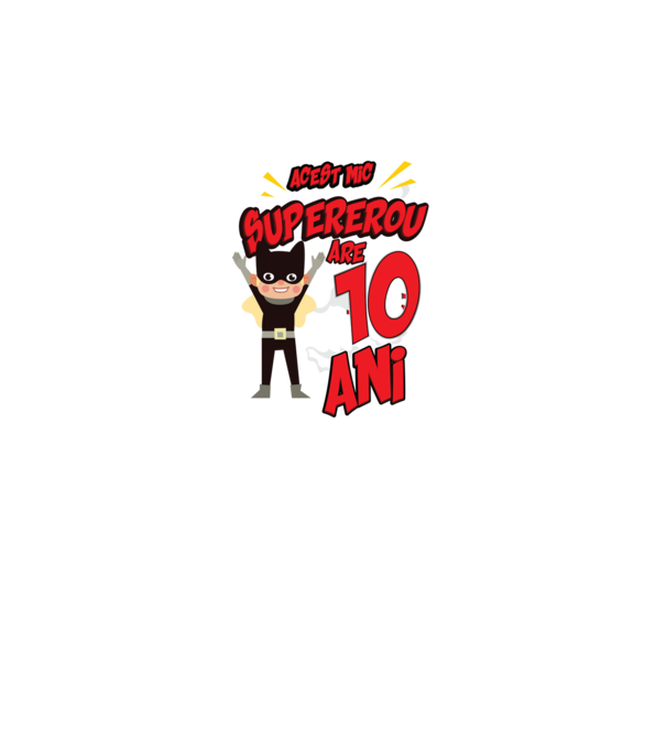 Acest mic supererou are 10 ani model negru pe tricou