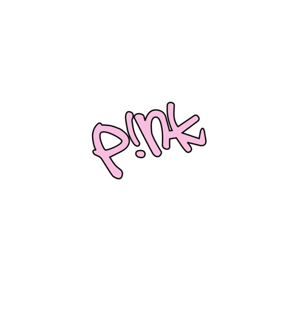 PINK model alb pe tricou