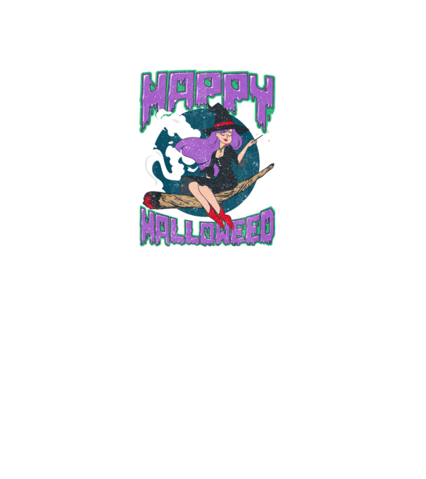 Happy Halloweed model negru pe tricou